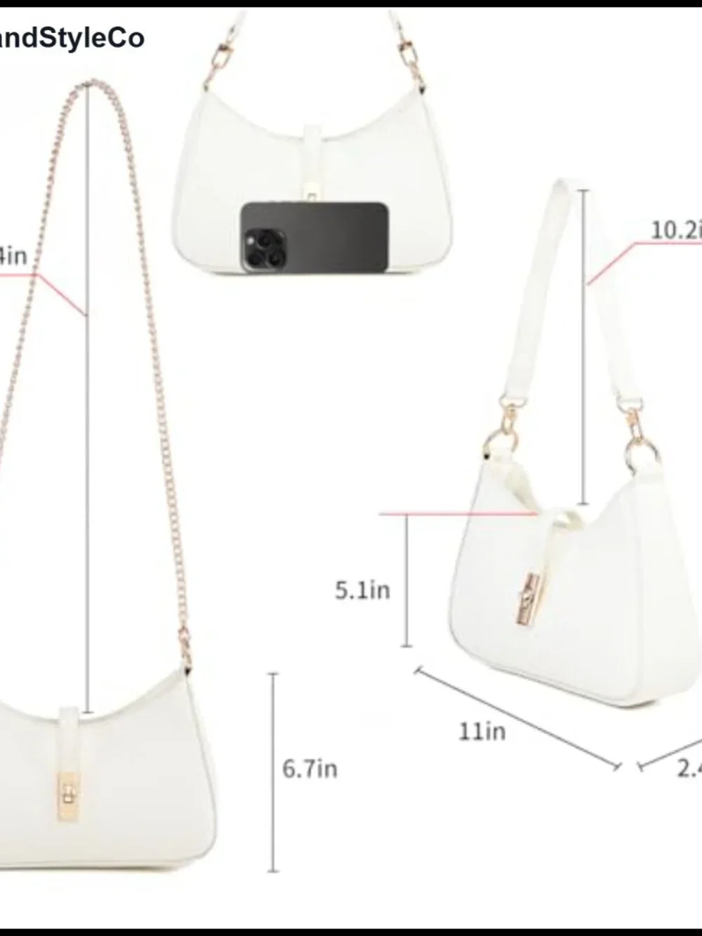 Women's Convertible Hobo Crossbody Bag Faux Leather 2 Straps Twist Lock